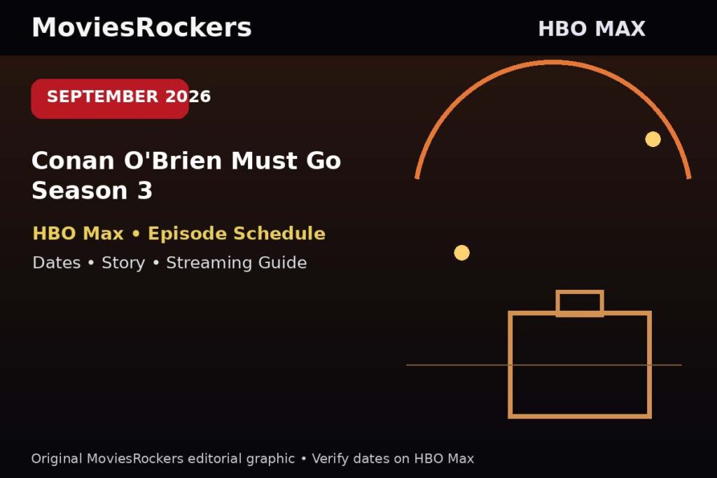 Conan O'Brien Must Go Season 3 September 2026 HBO Max streaming guide