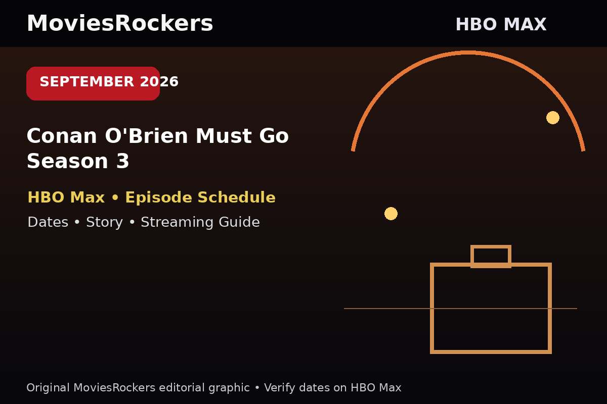 Conan O'Brien Must Go Season 3 September 2026 HBO Max streaming guide